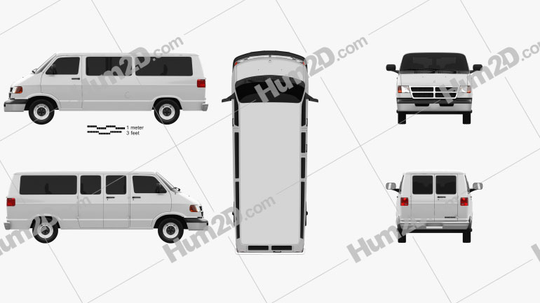 Dodge Ram Van 1994 clipart