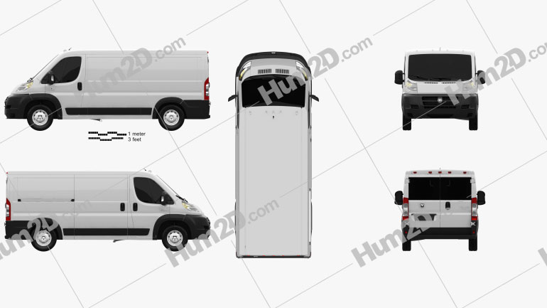 Dodge Ram ProMaster Cargo Van L2H1 2013 clipart