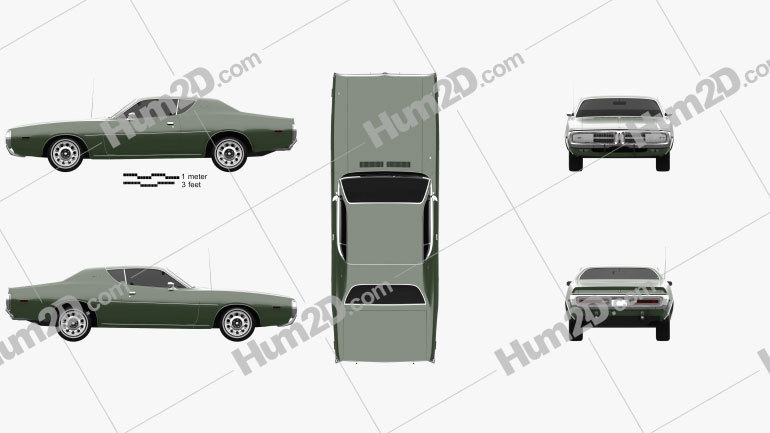 Dodge Charger 1972 car clipart