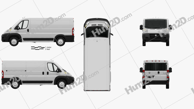 Dodge Ram ProMaster Cargo Van L2H1 with HQ interior 2013 clipart