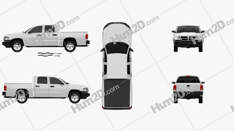Dodge Dakota Crew Cab 2007 car clipart