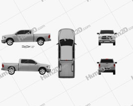 Dodge Ram 1500 Crew Cab Big Horn 2017 car clipart