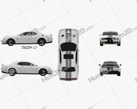 Dodge Challenger SRT Hellcat Wide Body 2018 car clipart