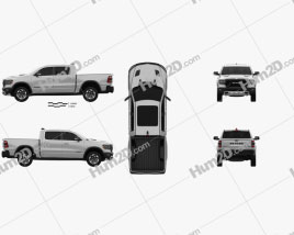 Dodge Ram 1500 Crew Cab Rebel 5-foot 7-inch Box 2019 car clipart
