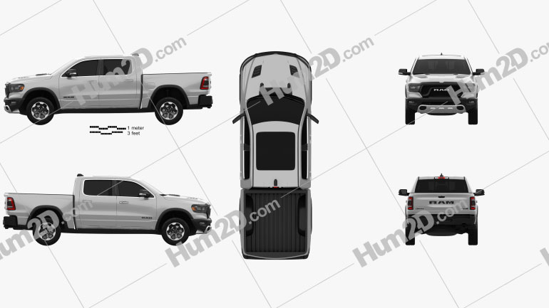 Dodge Ram 1500 Crew Cab Rebel 5-foot 7-inch Box 2019 Blueprint