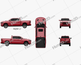 Dodge Ram 1500 Crew Cab Sport 5-foot 7-inch Box 2019 car clipart