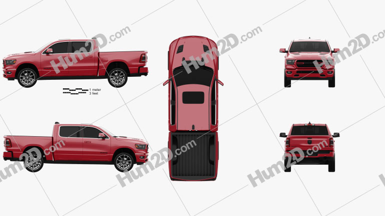 Dodge Ram 1500 Crew Cab Sport 5-foot 7-inch Box 2019 Blueprint