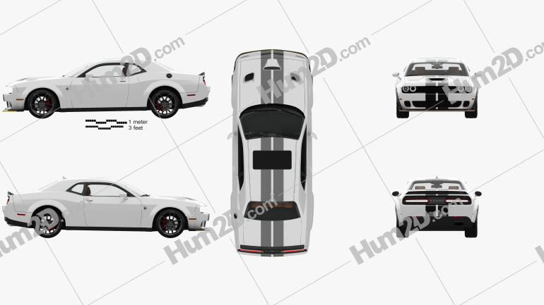 Dodge Challenger SRT Hellcat WideBody com interior HQ 2018 car clipart