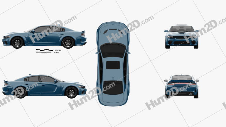 Dodge Charger SRT Hellcat Wide body 2020 car clipart