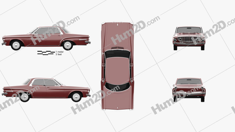 Dodge Dart 440 hardtop sedan 1962 car clipart