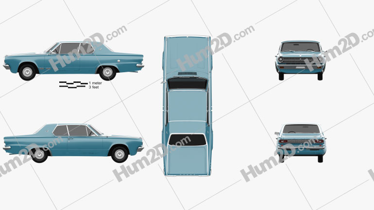 Dodge Dart GT hardtop coupe 1965 Clipart Image