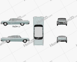 Dodge Coronet 4-türig sedan 1957 car clipart
