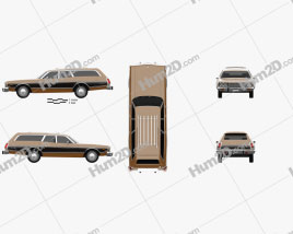 Dodge Coronet station wagon 1974 car clipart