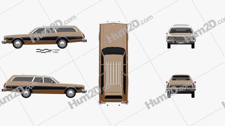Dodge Coronet station wagon 1974 Blueprint