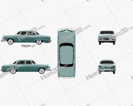 Dodge Coronet 4-door sedan 1955 car clipart