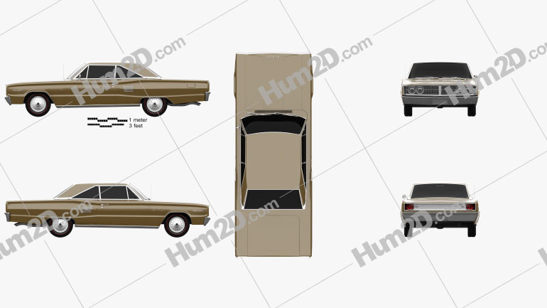 Dodge Coronet 500 hardtop 2-door 1966 Blueprint