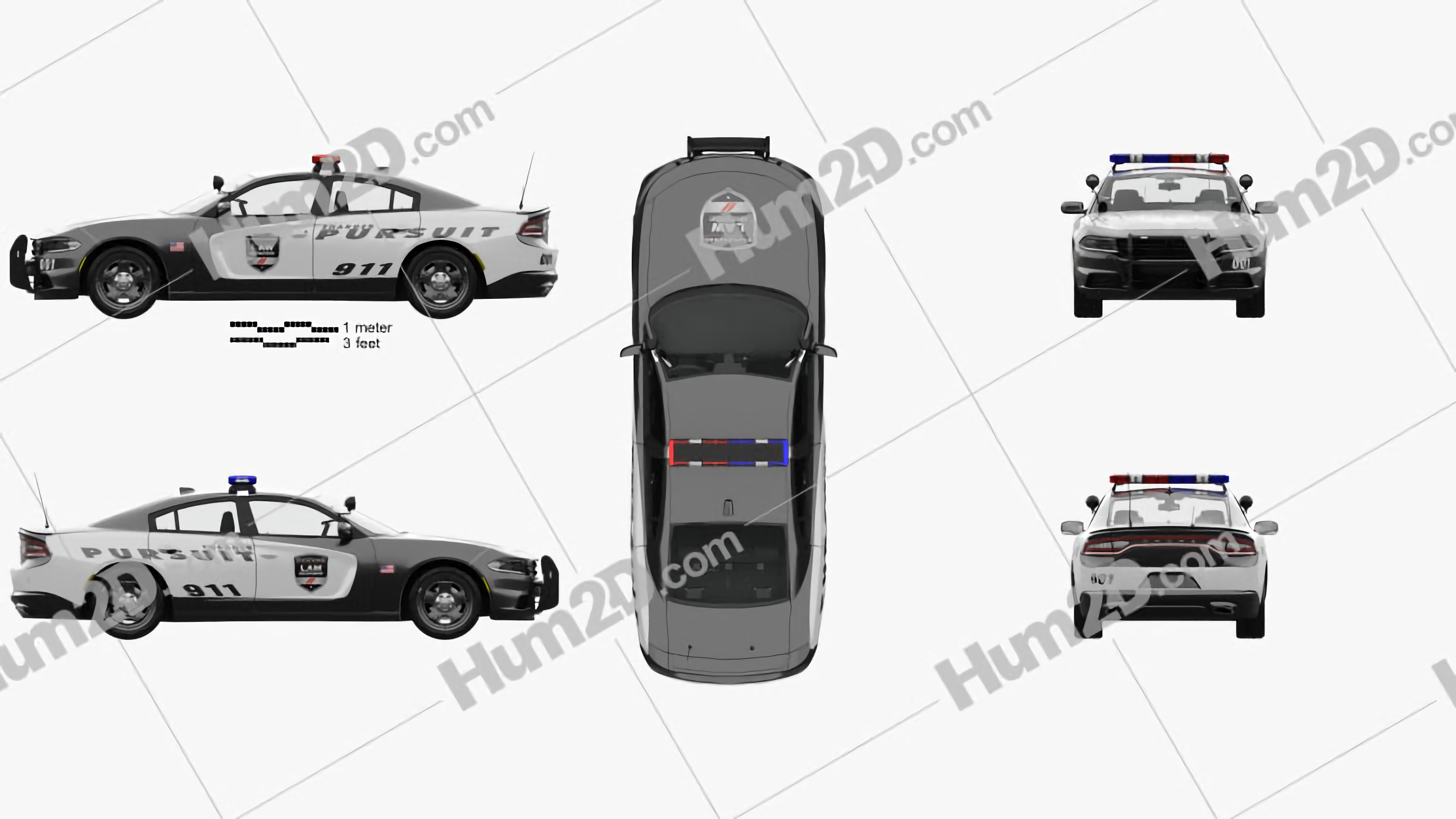 Dodge Charger Police with HQ interior 2015 Blueprint
