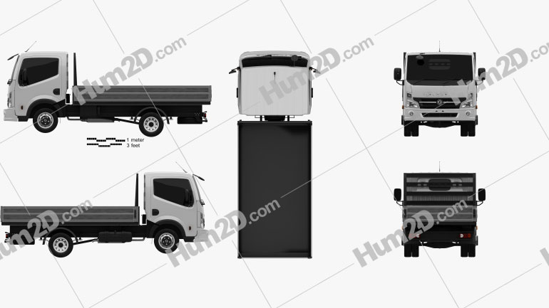 Dongfeng DF Flatbed Truck 2012 Blueprint