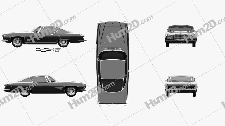 Dual-Ghia L6.4 coupe 1960 car clipart