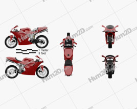 Ducati 748 Sport Bike Motorcycle clipart