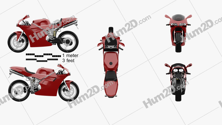 Ducati 748 Sport Bike Motorcycle clipart