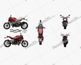 Ducati Monster 1200 R 2016 Motorcycle clipart