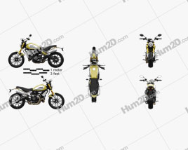 Ducati Scrambler 1100 2018 Motorcycle clipart