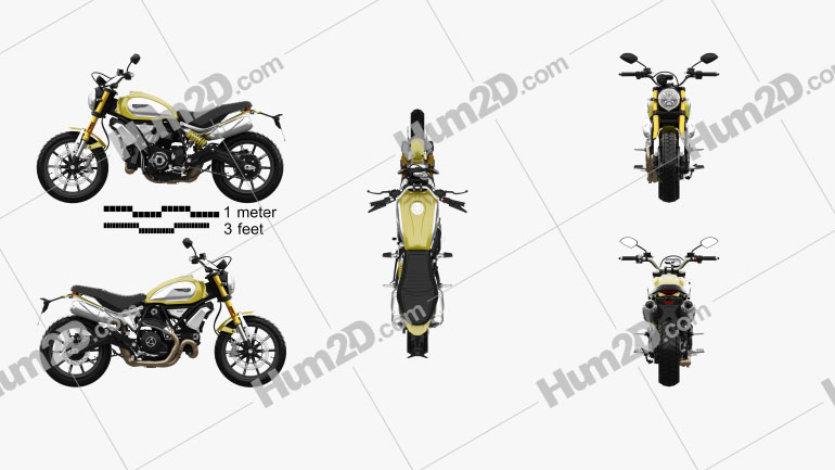 Ducati Scrambler 1100 2018 Moto clipart