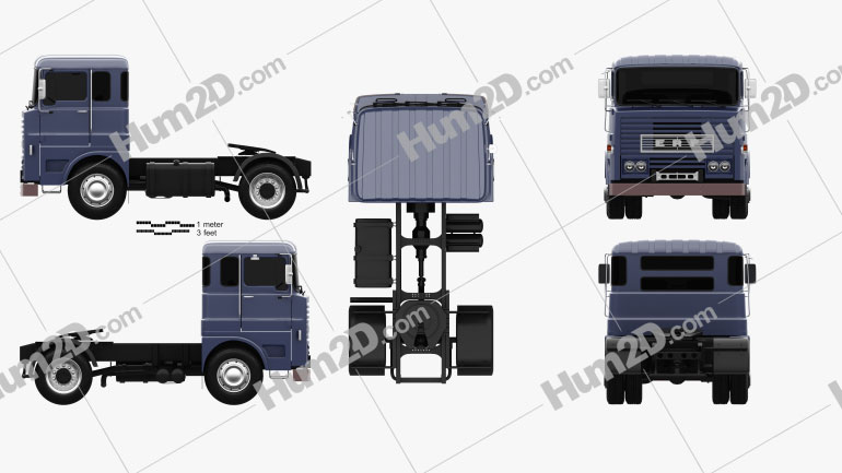 ERF MW 64G Tractor Truck 1973 clipart
