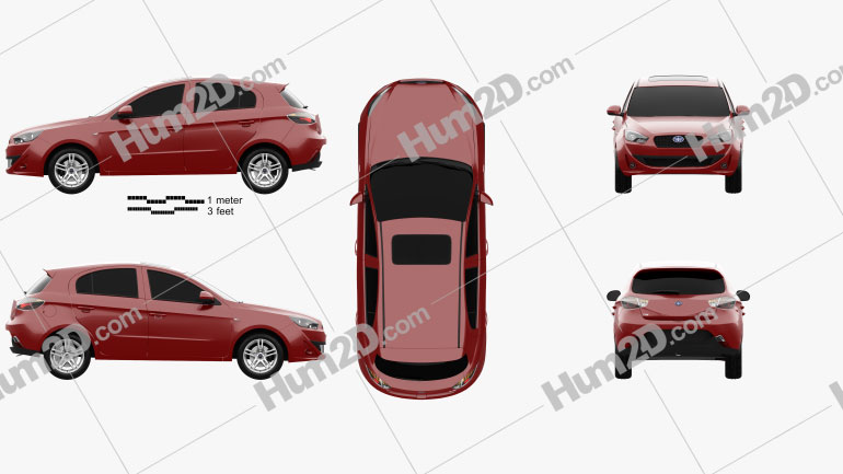 FAW Oley de 5 portas hatchback 2014 car clipart