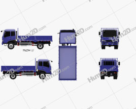 FAW J5K Flatbed Truck 2011 clipart