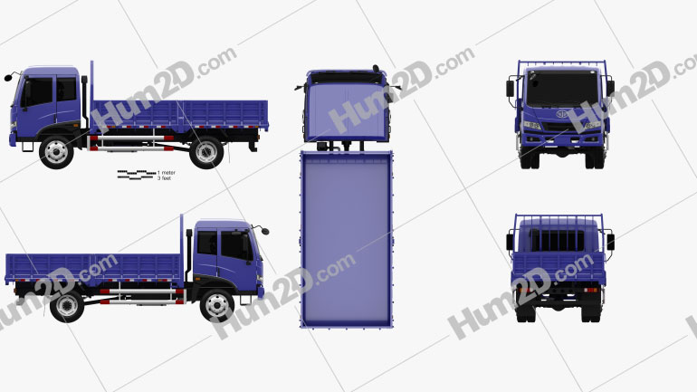 FAW J5K Flatbed Truck 2011 clipart