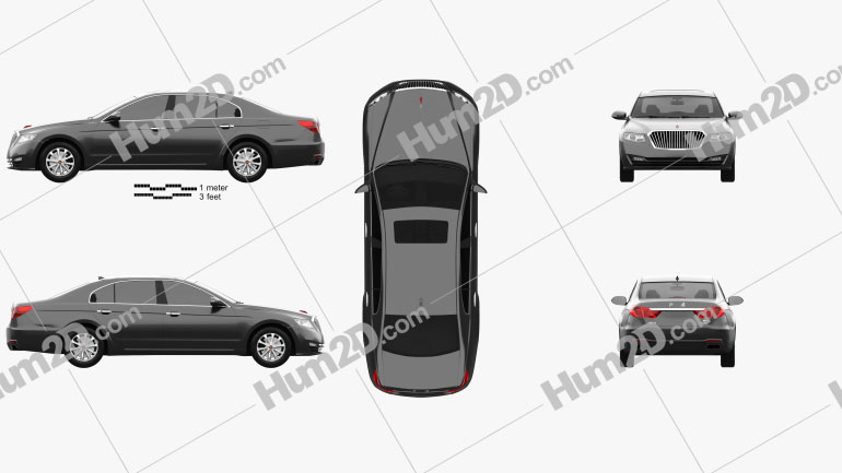 FAW Hongqi H7 2018 car clipart