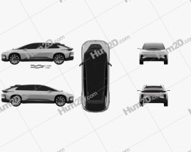 Faraday Future FF91 2017 car clipart