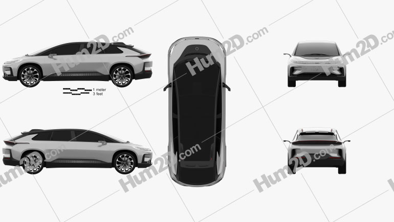 Faraday Future FF91 2017 car clipart