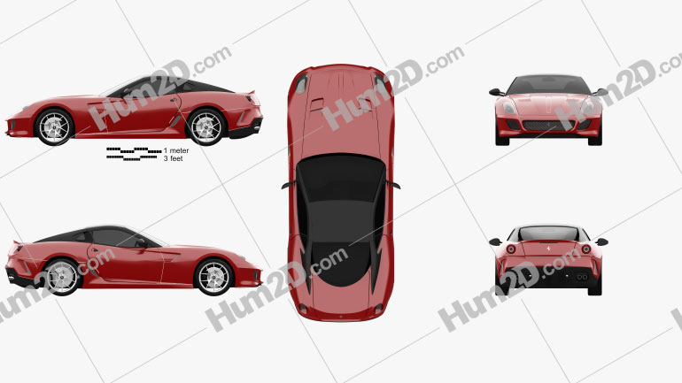 Ferrari 599 GTO 2011 Clipart Image