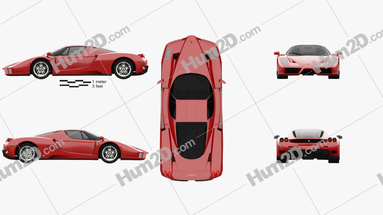 Ferrari Enzo 2002 Blueprint