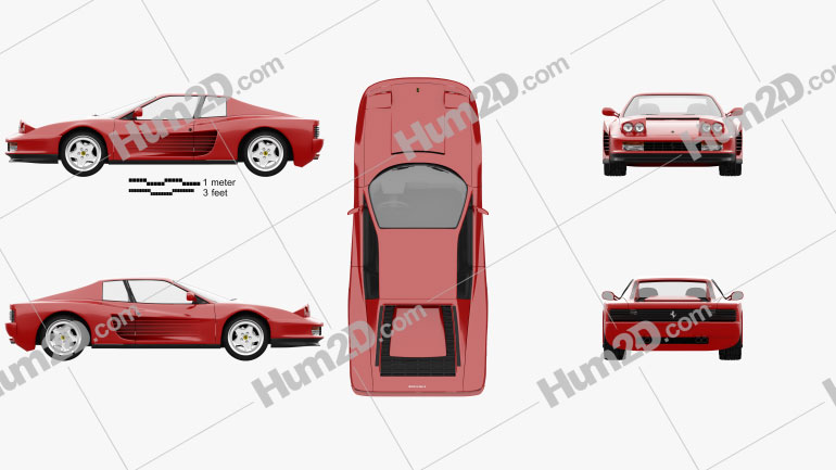 Ferrari Testarossa 1986 car clipart