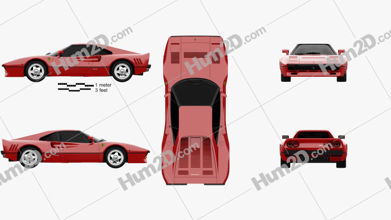Ferrari 288 GTO 1984 car clipart