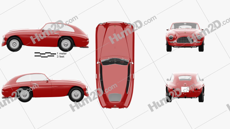 Ferrari 166 Inter Berlinetta 1950 car clipart