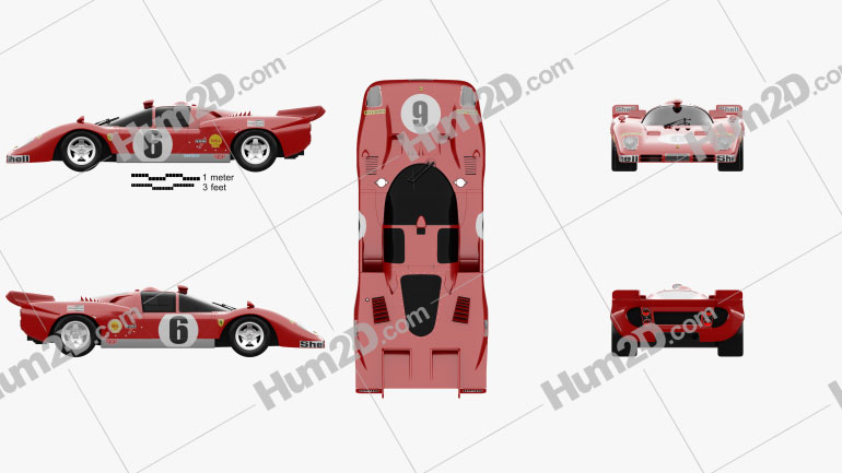 Ferrari 512 S 1970 Blueprint in PNG - Download Vehicles Clip Art Images