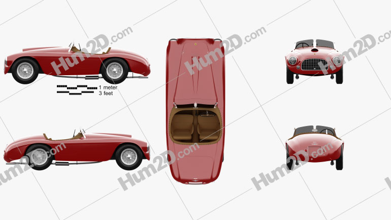 Ferrari 166 MM Barchetta 1948 car clipart