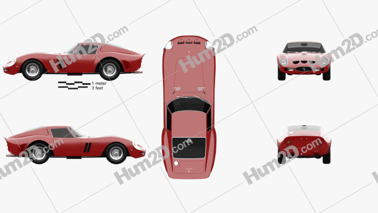 Ferrari 250 GTO (Series I) 1962 car clipart