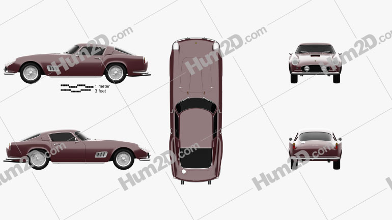 Ferrari 250 GT Berlinetta Tour de France 1956 car clipart