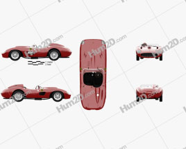 Ferrari 335 S Spider Scaglietti com interior HQ 1957 car clipart