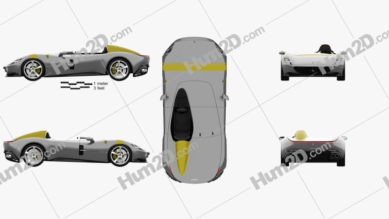 Ferrari Monza Sp1 2018 Clipart And Blueprint Download Vehicles Clip Art Images In Png Psd