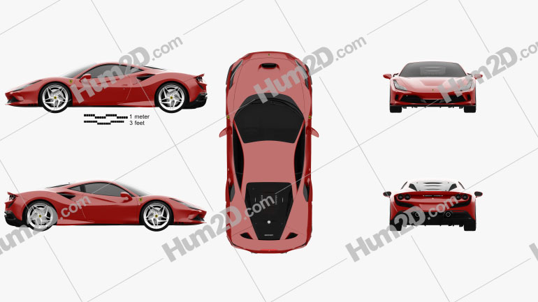 Ferrari F8 Tributo 2019 car clipart