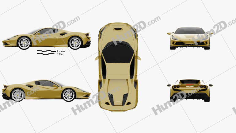 Ferrari F8 spider 2019 car clipart