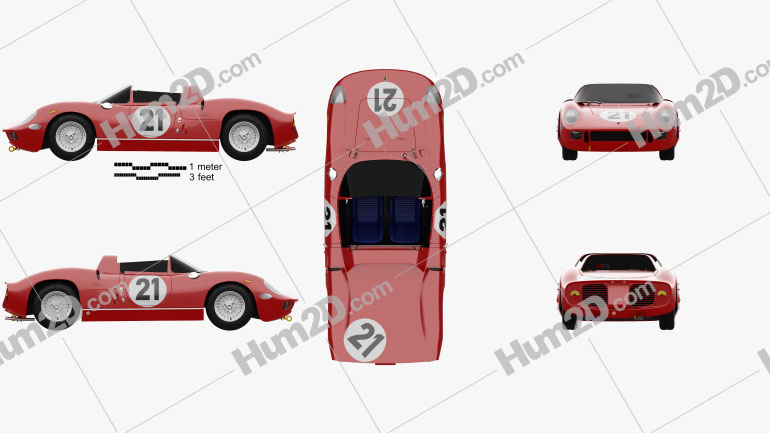 Ferrari 250 P 1963 car clipart