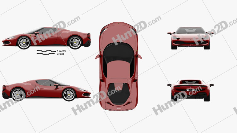 Ferrari 296 GTB 2021 Clipart Image